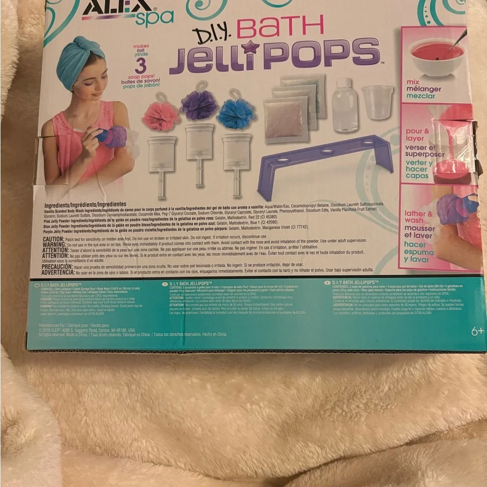 Alex Spa DIY Bath Jelly Pops Kit - Pink, Blue, Purple